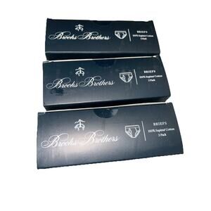 Brooks Brothers Men 3 Pack Stretch Brief size Lfits 36-38 NEW White